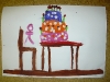 Zeichnung Kind Tisch Gebursttagstorte
